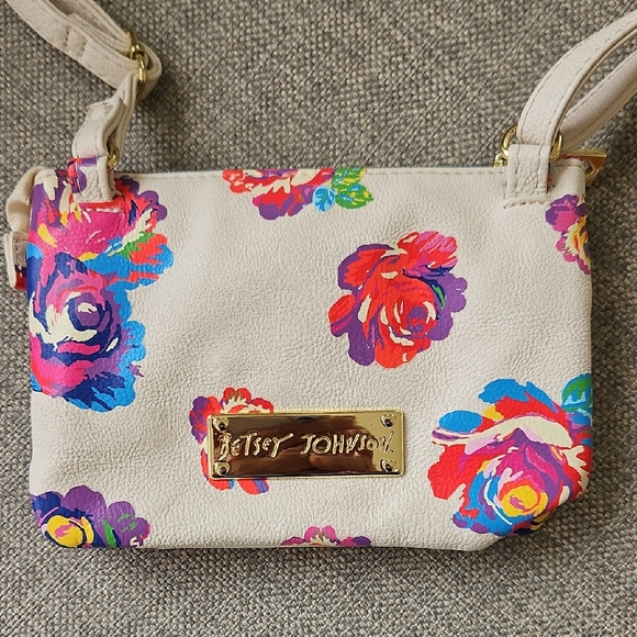 Betsey Johnson Cream and Multicolor Floral Crossbody Bag - Picture 3 of 14